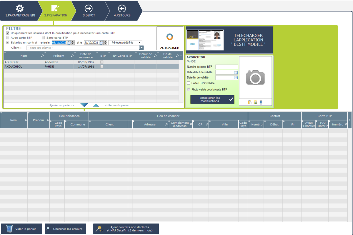 article carte btp